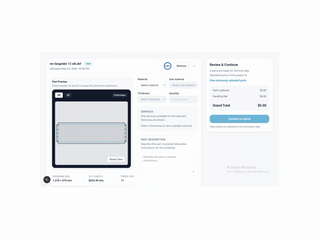 Shared project portal preview